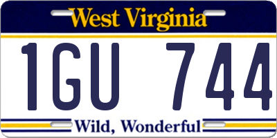 WV license plate 1GU744