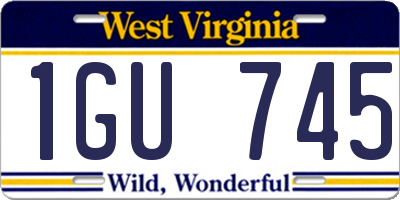 WV license plate 1GU745