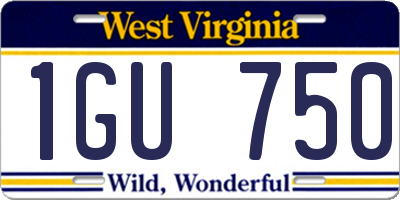 WV license plate 1GU750