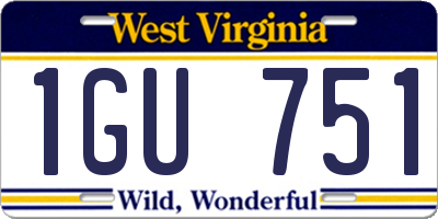 WV license plate 1GU751