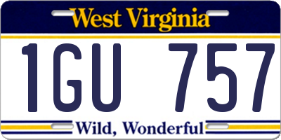 WV license plate 1GU757