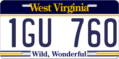 WV license plate 1GU760