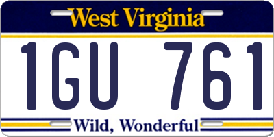 WV license plate 1GU761