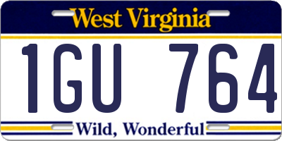 WV license plate 1GU764