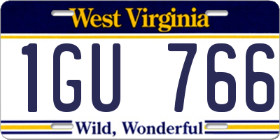 WV license plate 1GU766