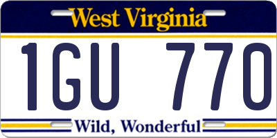 WV license plate 1GU770