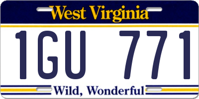 WV license plate 1GU771