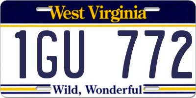 WV license plate 1GU772