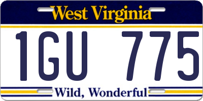 WV license plate 1GU775