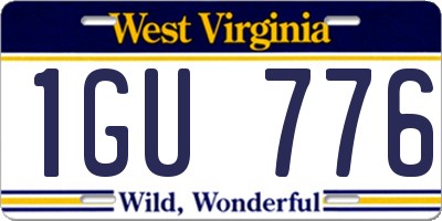 WV license plate 1GU776