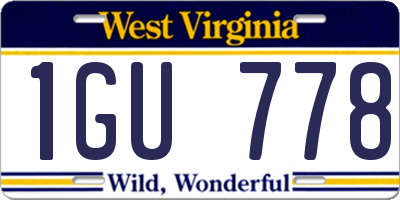WV license plate 1GU778