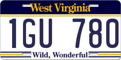 WV license plate 1GU780