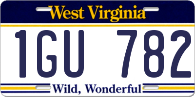 WV license plate 1GU782