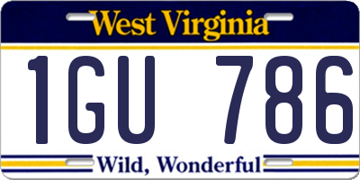 WV license plate 1GU786