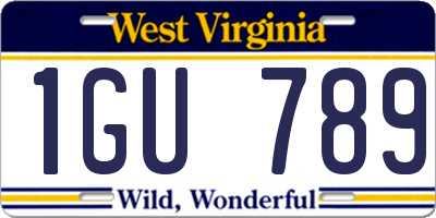WV license plate 1GU789