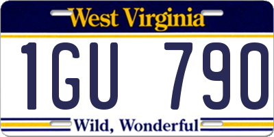 WV license plate 1GU790