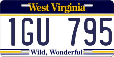WV license plate 1GU795