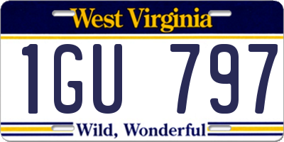 WV license plate 1GU797