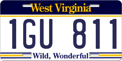 WV license plate 1GU811