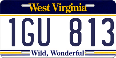 WV license plate 1GU813