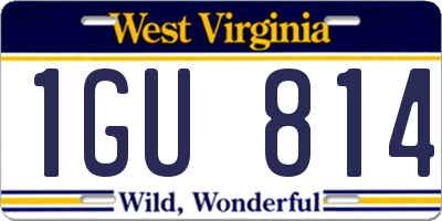 WV license plate 1GU814