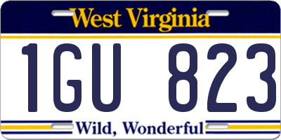 WV license plate 1GU823