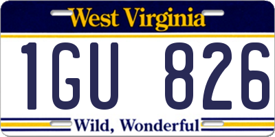 WV license plate 1GU826