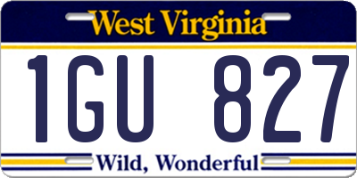 WV license plate 1GU827
