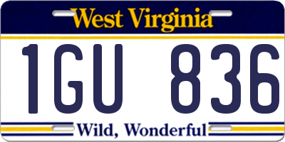 WV license plate 1GU836
