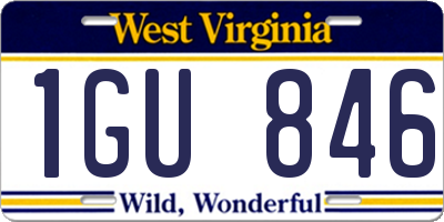 WV license plate 1GU846