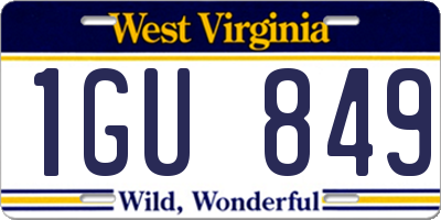 WV license plate 1GU849