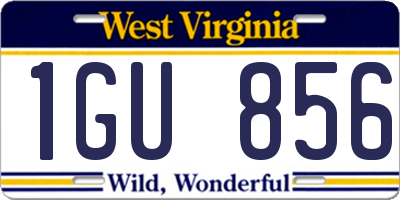 WV license plate 1GU856