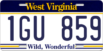 WV license plate 1GU859