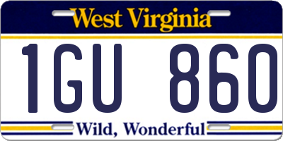 WV license plate 1GU860