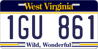 WV license plate 1GU861