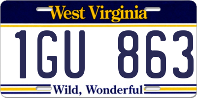 WV license plate 1GU863
