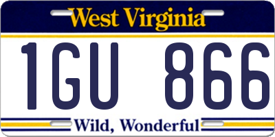 WV license plate 1GU866