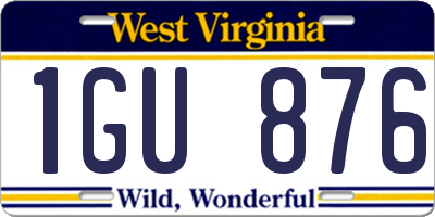 WV license plate 1GU876