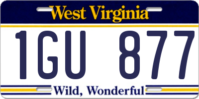 WV license plate 1GU877