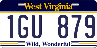 WV license plate 1GU879