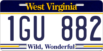 WV license plate 1GU882
