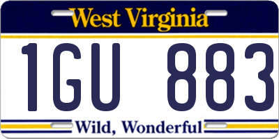 WV license plate 1GU883