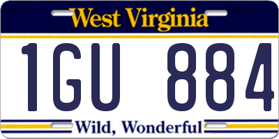 WV license plate 1GU884