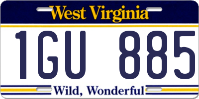 WV license plate 1GU885