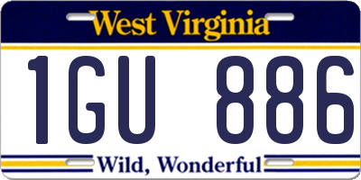 WV license plate 1GU886