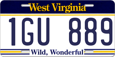 WV license plate 1GU889