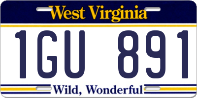 WV license plate 1GU891