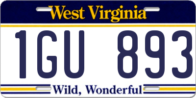 WV license plate 1GU893