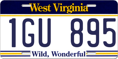 WV license plate 1GU895