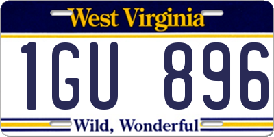 WV license plate 1GU896
